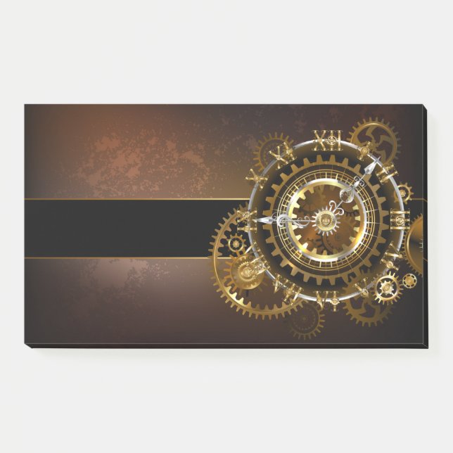 Post-it® Horloge Steampunk avec des engrenages anciens (Devant)