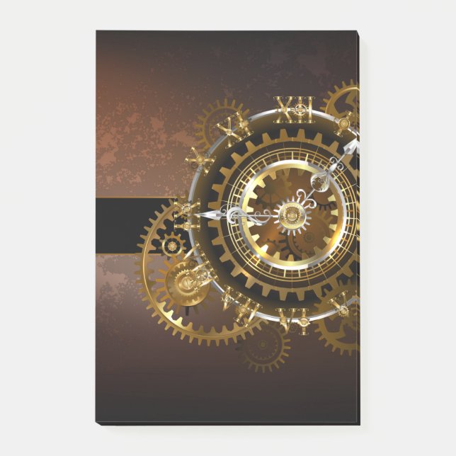 Post-it® Horloge Steampunk avec des engrenages anciens (Devant)