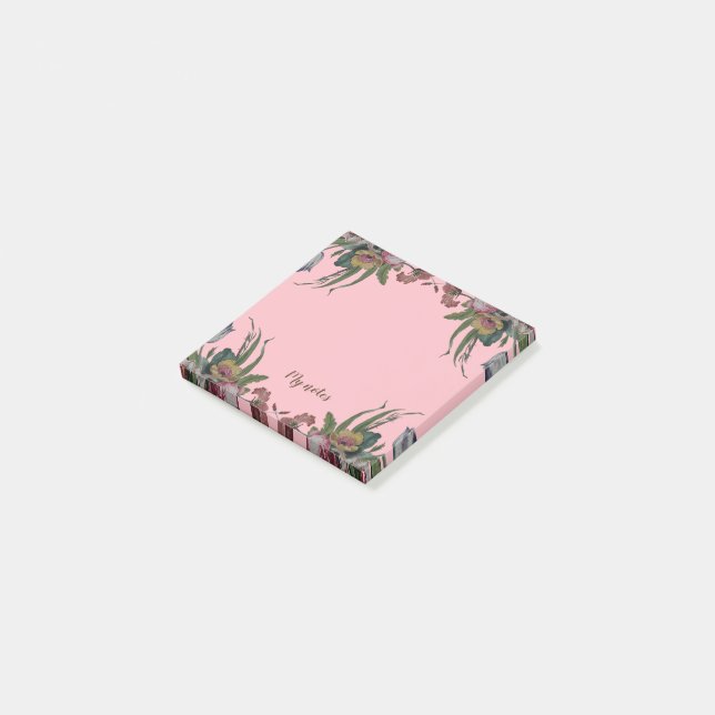 Post-it® Horloge Vintage avec Fleurs (Incliné)