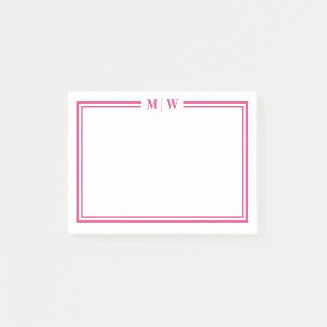 Post-it® Hot Pink Monogram (Devant)
