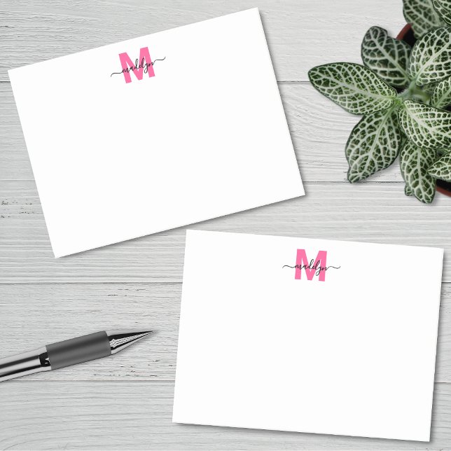 Post-it® Hot Pink Monogram (Hot Pink Monogram Post-it Notes)