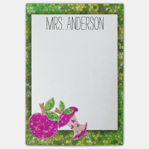Post-it® Hot rose Neon Green Teachers Apple Notes de classe