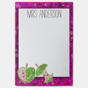 Post-it® Hot rose Neon Green Teachers Apple Notes de classe