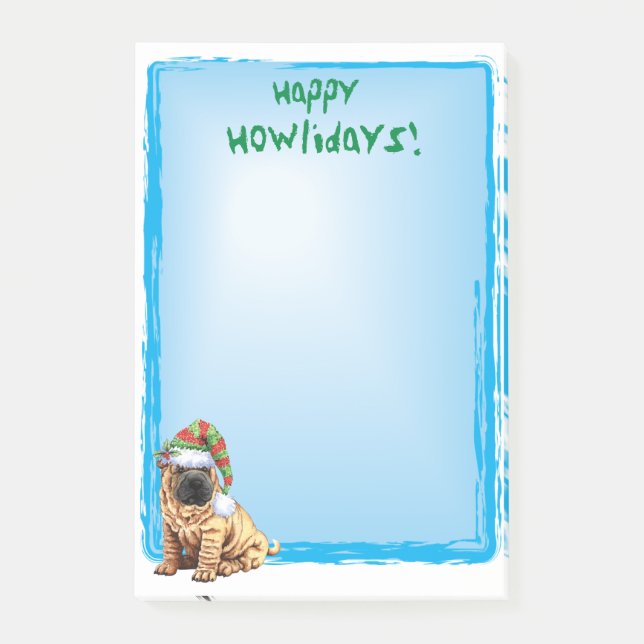 Post-it® Howlidays heureux Shar-Pei (Devant)
