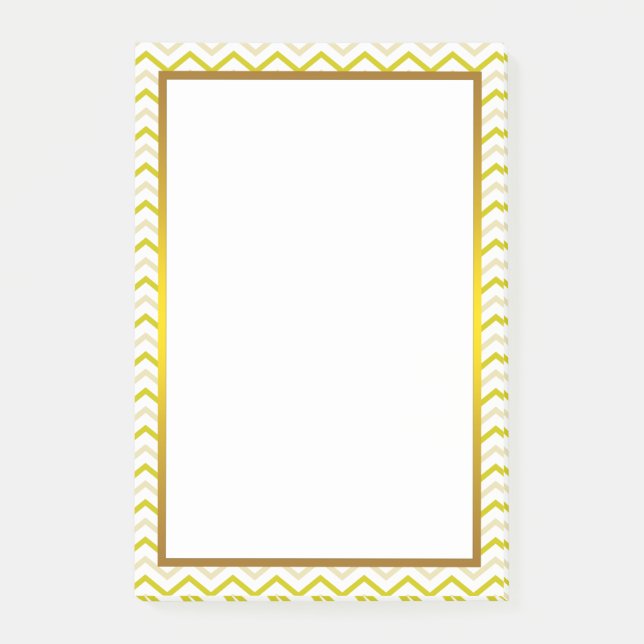 Post-it® Huile d'or Lime jaune Chevron Zigzag Motif (Devant)