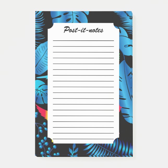 Post-it® Hummingbirds tropicaux d'été à feuilles foncées (Devant)