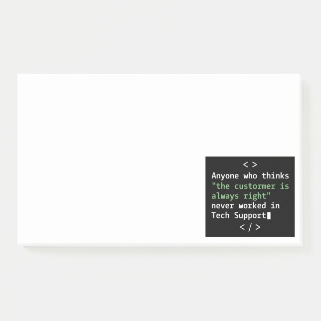Post-it® Humour de l'assistance technique pour le service c (Devant)