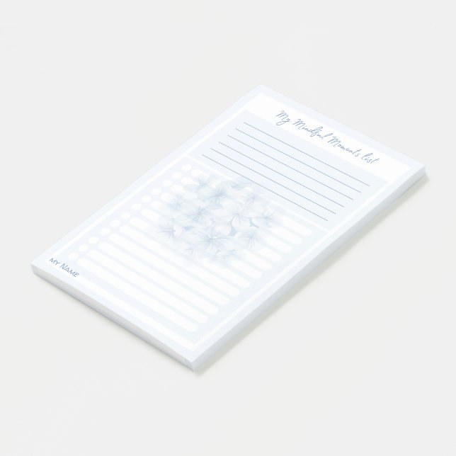 Post-it® Hydrangea Blue 'My Mindful Moments Lists' par Leah (Incliné)