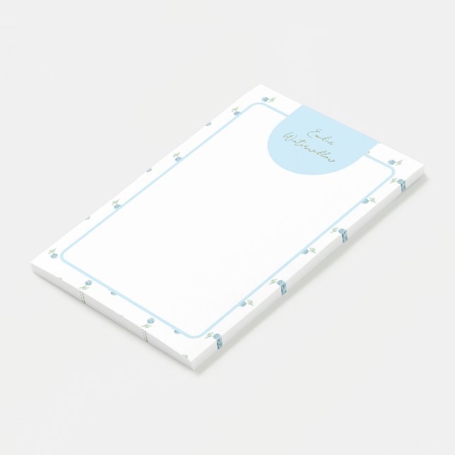 Post-it® Hydrangea Personnalisable de Style Grandmillennial (Incliné)