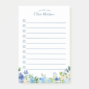 Post-it® Hydrangée bleu clair Aquarelle Florale à faire Lis