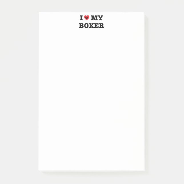 Post-it® I coeur mon boxeur (Devant)