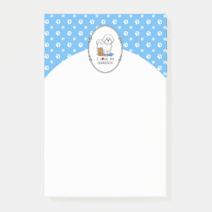 Post-it® I Love My Granddog Bichon Frise Dog - grand-parent