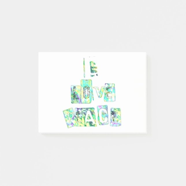 Post-it® I Love Peace Beautiful Art Print Text Design (Devant)