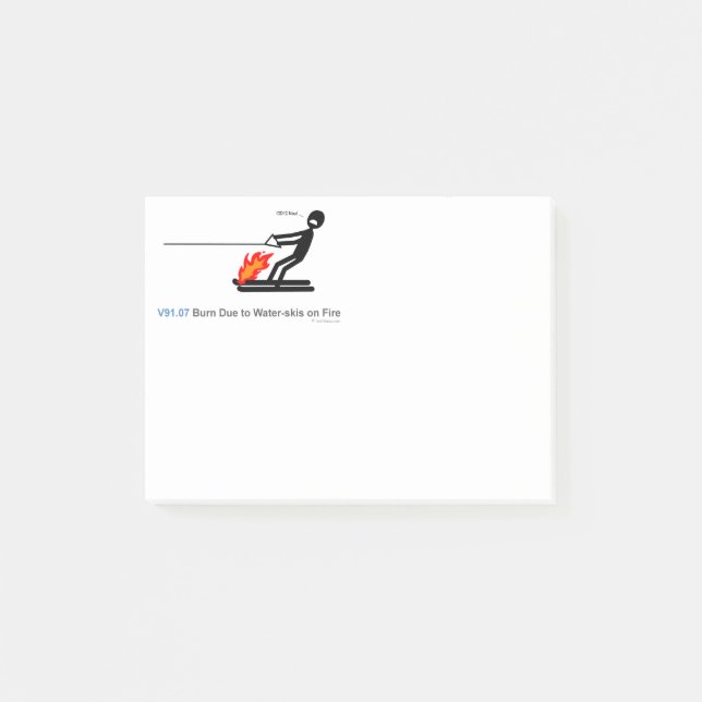 Post-it® ICD-10 : La brûlure V91.07 due fait du ski (Devant)