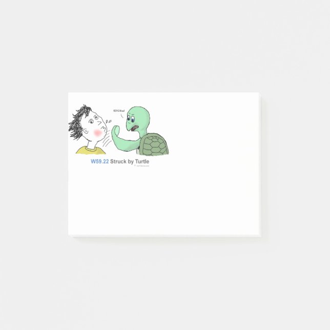 Post-it® ICD-10 : W59.22 frappé par la tortue (Devant)