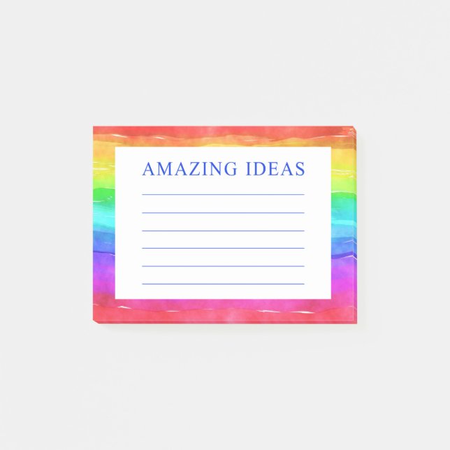 Post-it® Idées Incroyables Aquarelle Arc-en-ciel (Devant)