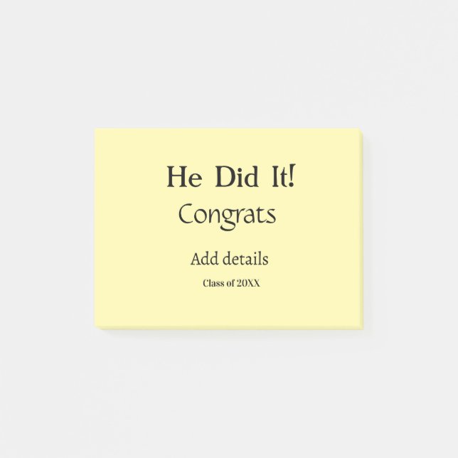 Post-it® il l'a fait félicitations remise des diplômes nom  (Devant)