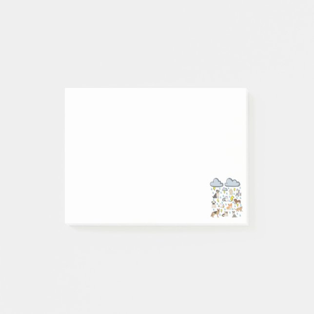 Post-it® Il pleut des cordes des chiots (Devant)