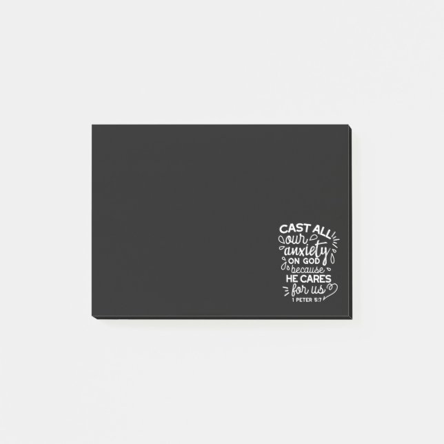 Post-it® Il se soucie de vous – Citation chrétienne encoura (Devant)