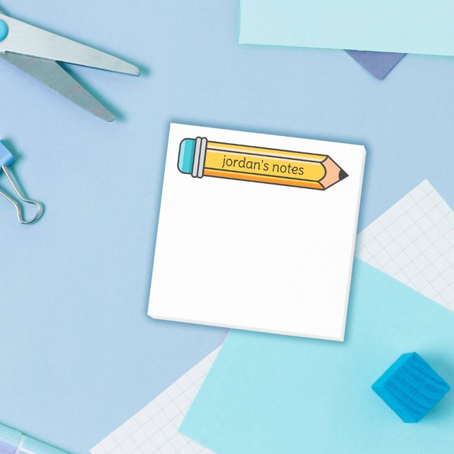 Post-it® Illustration au crayon bleu Carton Notes de votre  (Créateur téléchargé)