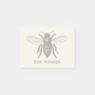 Post-it® Illustration d'abeille ouvrière vintage