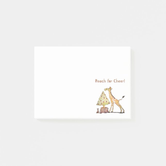 Post-it® Illustration d'arbre de Noël girafe dessiné à la m (Devant)