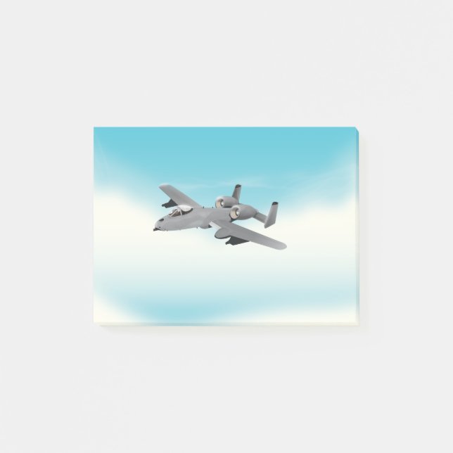 Post-it® Illustration d'avion militaire A10 (Devant)
