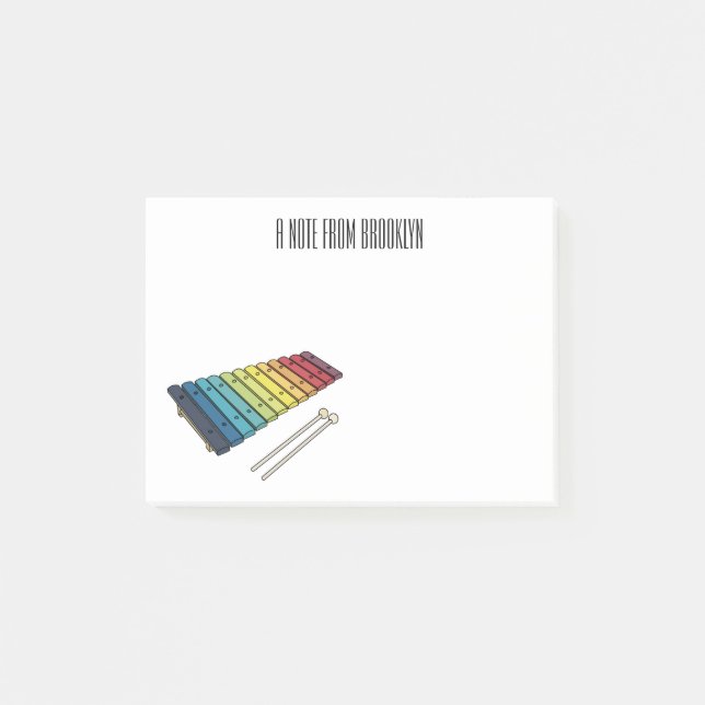 Post-it® Illustration de bande dessinée en Xylophone (Devant)
