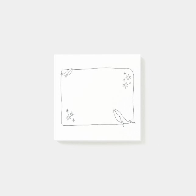 Post-it® Illustration de cadre d'art en ligne, Baleine (Devant)