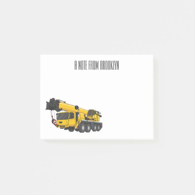 Post-it® Illustration de camion de grue (Devant)