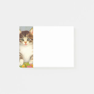Post-it® Illustration de chat souriant vintage