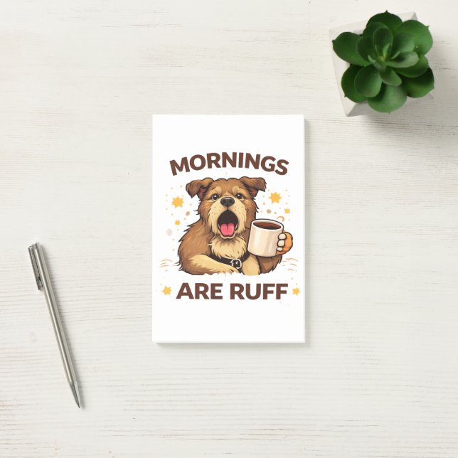 Post-it® Illustration de chien confortable (Bureau)