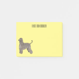Post-it® illustration de chien de race afghan en cartoon