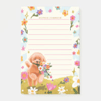Illustration de chien Fleurs printanières mignonne