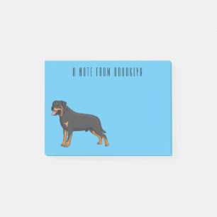 Post-it® Illustration de chien Rottweiler