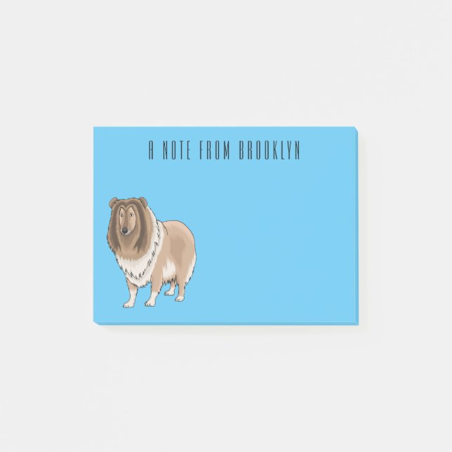 Post-it® Illustration de chien Rough collie (Devant)