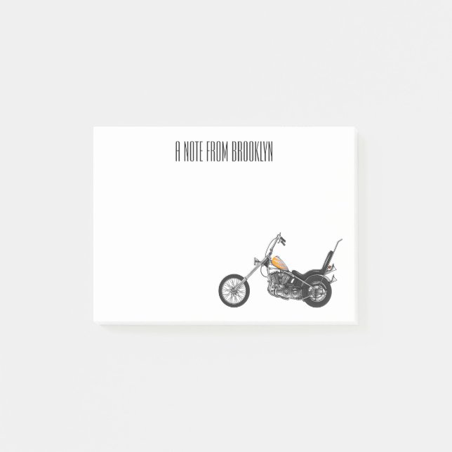 Post-it® Illustration de Chopper Motorcycle 1950 (Devant)