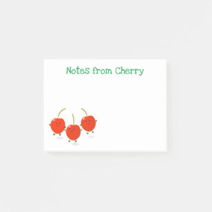 Post-it® Illustration de dessin animé de cerises rouges heu