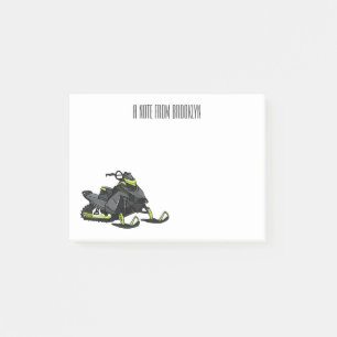 Post-it® Illustration de dessin animé de motoneige