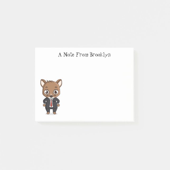 Post-it® Illustration de dessin animé de rat mignon (Devant)