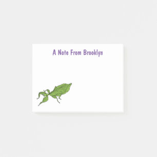 Post-it® Illustration de dessin animé d'insecte feuille ver
