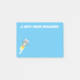 Post-it® Illustration de dessin animé d'un robot mignon vol