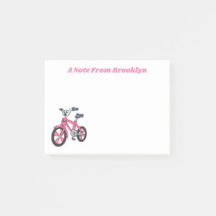 Post-it® Illustration de dessin animé d'un vélo rose mignon