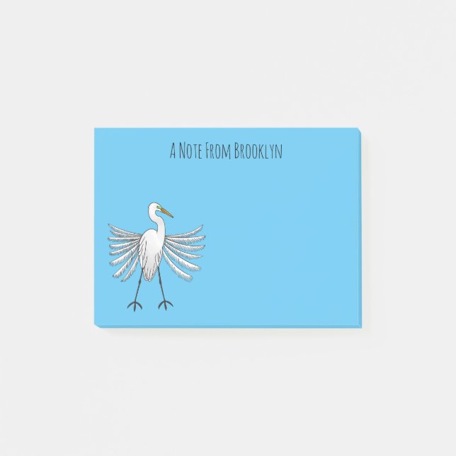 Post-it® Illustration de dessin d'oiseau de grand feu (Devant)