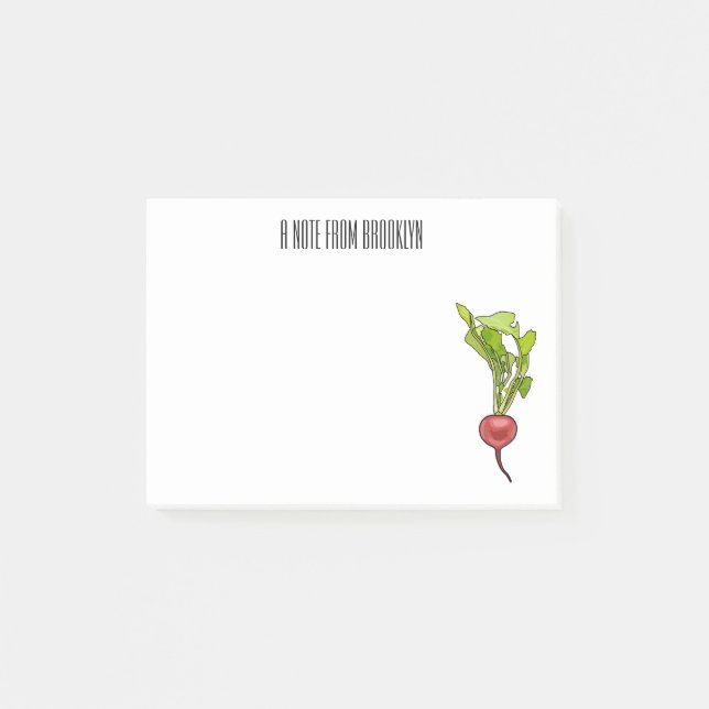 Post-it® Illustration de dessin Radish (Devant)