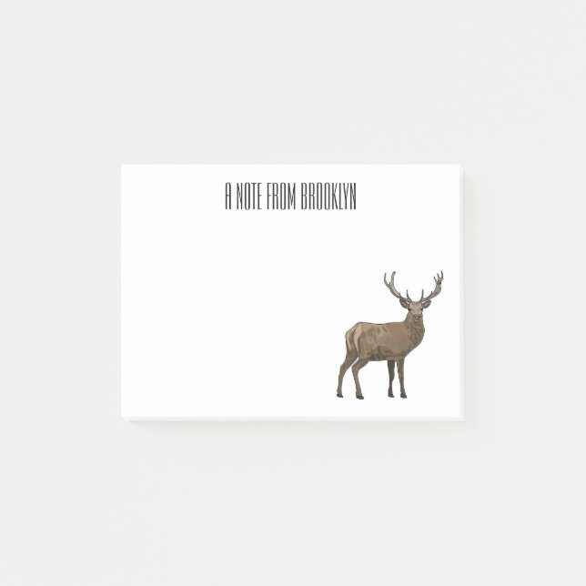 Post-it® Illustration de dessin sur le cerf (Devant)