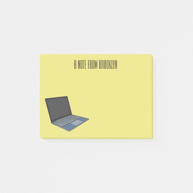 Post-it® Illustration de dessin sur ordinateur portable (Devant)