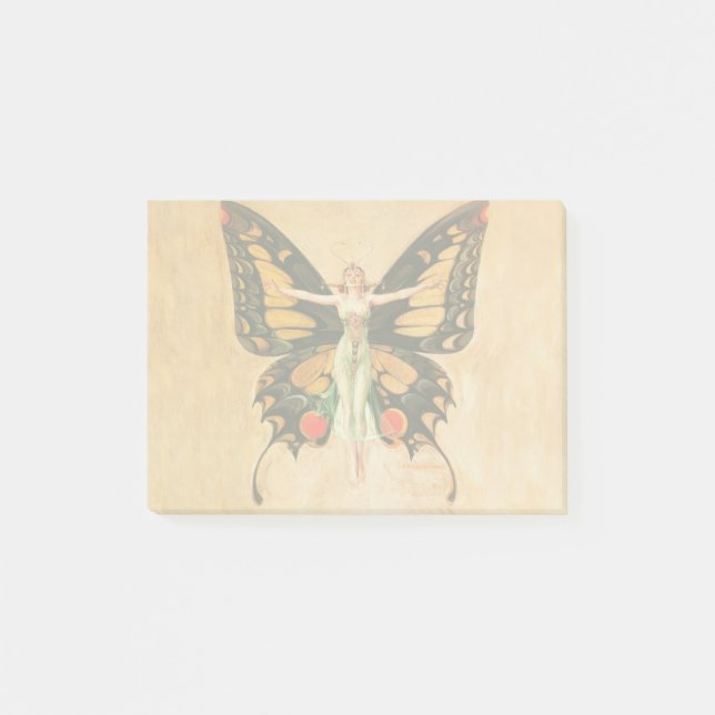 Post-it® Illustration de femme volant papillon Flapper (Devant)