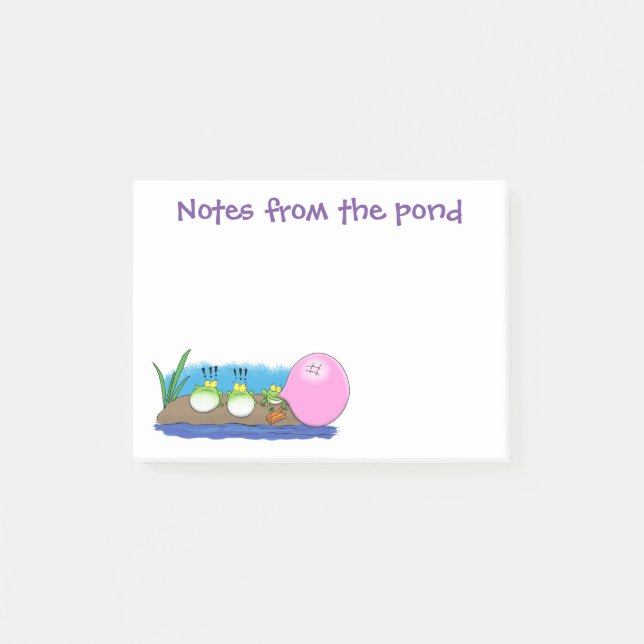 Post-it® Illustration de grenouilles drôles et mignonnes en (Devant)