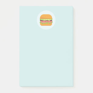 Post-it® Illustration de hamburger avec tomate et laitue